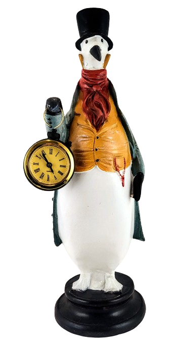 FIGURKA PINGWIN Z ZEGARKIEM PIERROT
