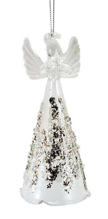 ZAWIESZKA ANIOŁ SZKLANY 6,5X15CM