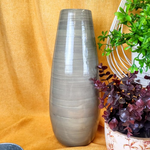 ELEGANCKI PRĄŻKOWANY SZARY WAZON 40 CM