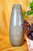 ELEGANCKI PRĄŻKOWANY SZARY WAZON 40 CM