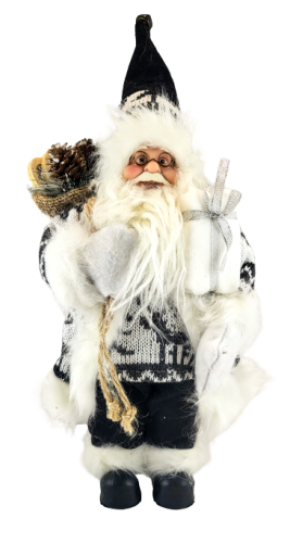 ŚWIĄTECZNA FIGURKA MIKOŁAJ Z PREZENTEM 32 CM