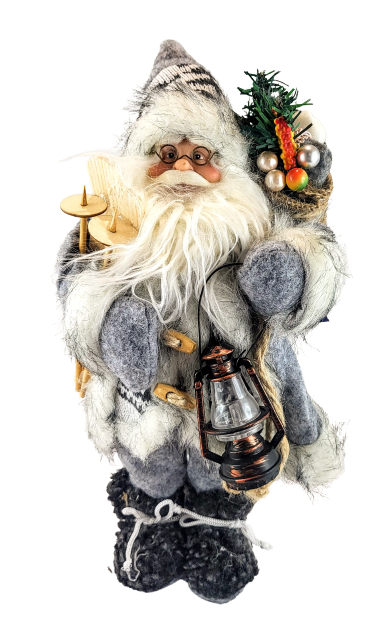 ŚWIĄTECZNA FIGURKA MIKOŁAJ Z NARTAMI 35 CM