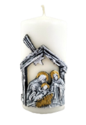 ŚWIECA PIEŃKOWA 100/50 SZOPKA MATOWA BIAŁY/SZARY