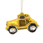 BOMBKA SZKLANA - ZŁOTE AUTO SAMOCHÓD 10CM