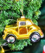 BOMBKA SZKLANA - ZŁOTE AUTO SAMOCHÓD 10CM