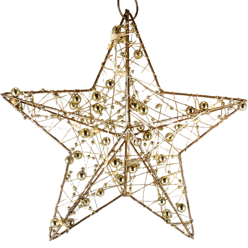 WISZĄCA OZDOBA ZŁOTA GWIAZDA LED 20CM