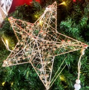 WISZĄCA OZDOBA ZŁOTA GWIAZDA LED 20CM