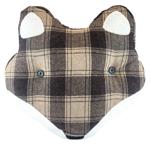 PODUSZKA LIS LISEK W KRATKĘ DUŻA 40CM