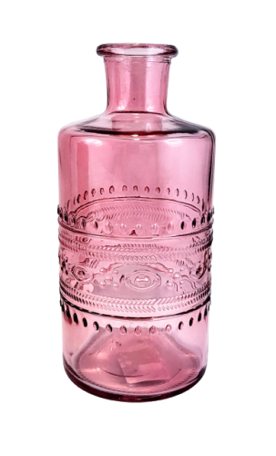 WAZON BUTELKA RÓŻOWY PORTO 3 WZORY H14,5CM