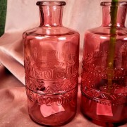 WAZON BUTELKA RÓŻOWY PORTO 3 WZORY H14,5CM