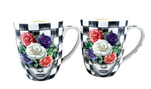 ELEGANCKI PORCELANOWY ZESTAW PEPITKA KOBIETA 400ML
