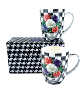 ELEGANCKI PORCELANOWY ZESTAW PEPITKA KOBIETA 400ML