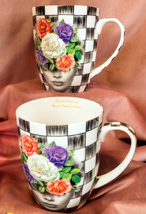 ELEGANCKI PORCELANOWY ZESTAW PEPITKA KOBIETA 400ML
