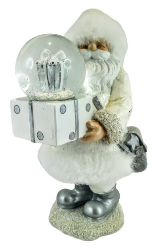 FIGURKA MIKOŁAJ ZE SZKLANĄ KULĄ 17CM