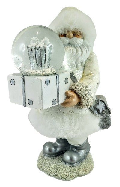 FIGURKA MIKOŁAJ ZE SZKLANĄ KULĄ 17CM