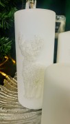 ŚWIECA PARAFINOWA JELEŃ APLIKACJA WALEC DUŻY 17CM