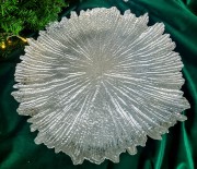PODSTAWKA SZKLANA TALERZ, PODTALERZ 35CM BIAŁY