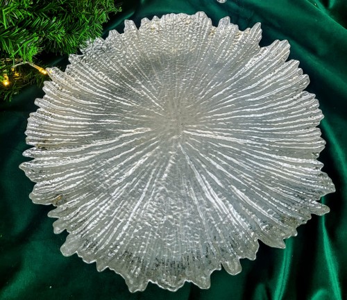 PODSTAWKA SZKLANA TALERZ, PODTALERZ 35CM BIAŁY