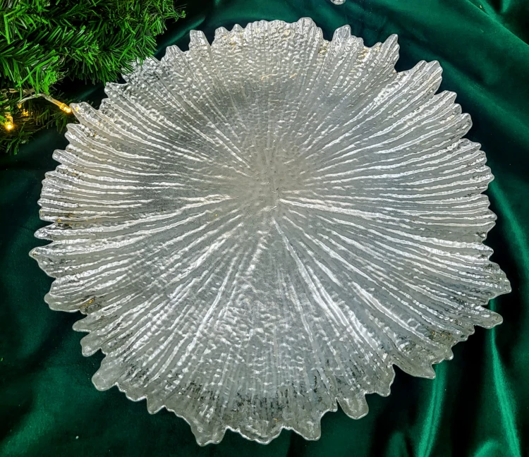 PODSTAWKA SZKLANA TALERZ, PODTALERZ 35CM BIAŁY