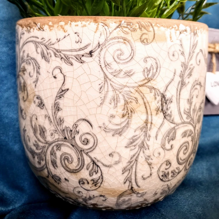 POSTARZANA CERAMICZNA OSŁONKA DONICZKA
