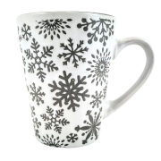 KUBEK CERAMICZNY Z PŁATKAMI ŚNIEGU 320ML