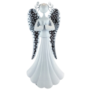 FIGURKA ANIOŁ METALOWY BIAŁY 34CM