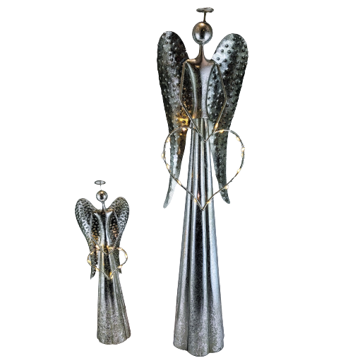 ANIOŁ METALOWY ZE ŚWIATŁEM LED 30CM