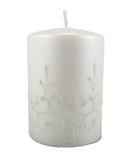ŚWIECA TIFFANY NEW WALEC MAŁY 10CM BIAŁY