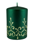 ŚWIECA TIFFANY NEW WALEC MAŁY 10CM ZIELONY