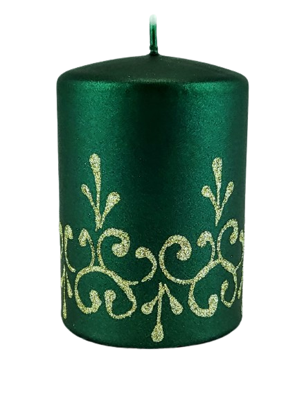 ŚWIECA TIFFANY NEW WALEC MAŁY 10CM ZIELONY