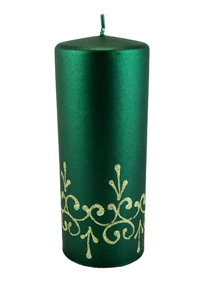 ŚWIECA TIFFANY NEW WALEC DUŻY 17,5CM ZIELONY