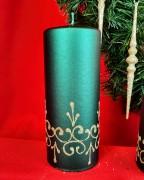 ŚWIECA TIFFANY NEW WALEC DUŻY 17,5CM ZIELONY