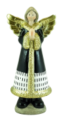 FIGURKA ANIOŁ STOJĄCY CZARNO-ZŁOTY 22CM