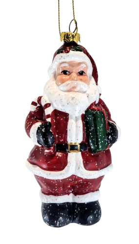 ŚWIĄTECZNA ZAWIESZKA MIKOŁAJ Z PREZENTEM 12CM