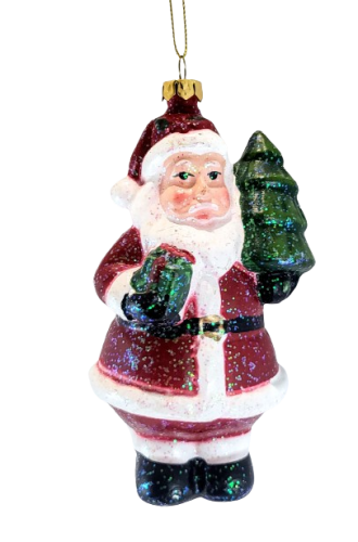 ŚWIĄTECZNA ZAWIESZKA MIKOŁAJ Z CHOINKĄ 12CM