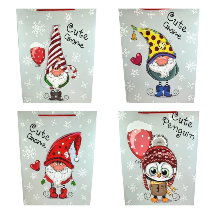 ŚWIĄTECZNA TOREBKA PREZENTOWA SZEROKIE DNO 42CM MIX