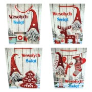 ŚWIĄTECZNA TOREBKA PREZENTOWA SZEROKIE DNO 42CM MIX