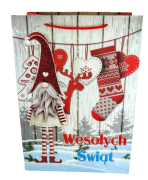 ŚWIĄTECZNA TOREBKA PREZENTOWA SZEROKIE DNO 42CM MIX