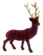 RENIFER WELUROWY BURGUNDOWY BORDO 30CM