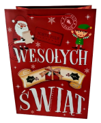 ŚWIĄTECZNA TOREBKA PREZENTOWA SZEROKIE DNO 42CM MIX