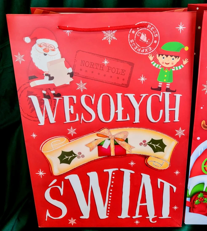 ŚWIĄTECZNA TOREBKA PREZENTOWA SZEROKIE DNO 42CM MIX