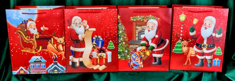 ŚWIĄTECZNA TOREBKA PREZENTOWA SZEROKIE DNO 32CM MIX