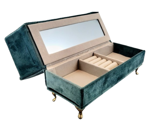 SZKATUŁKA NA BIŻUTERIĘ SOFA SZARA