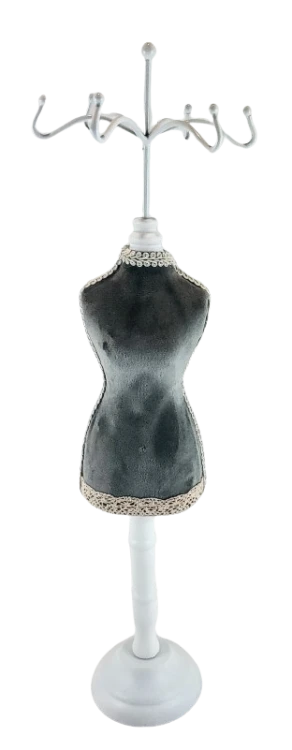 ELEGANCKI STOJAK NA BIŻUTERIĘ SZARY 40CM