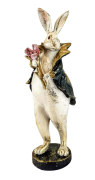 FIGURKA KRÓLIK ZAJĄC Z BUKIETEM PIERROT