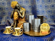 CERAMICZNY KUBEK ZE ZŁOTYM UCHEM 425ML