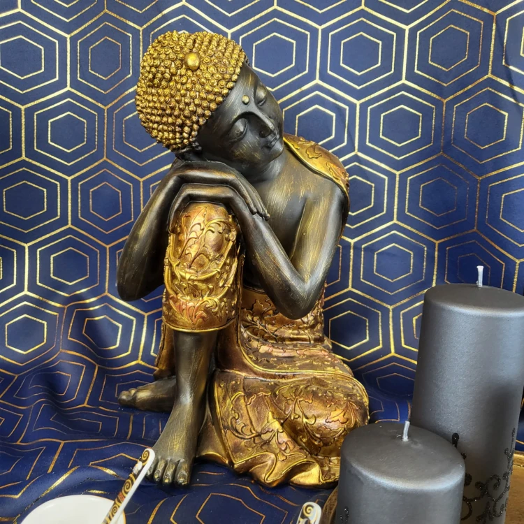 BOGATO ZDOBIONA FIGURKA BUDDA 35,5CM