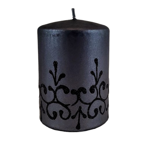 ŚWIECA TIFFANY NEW WALEC MAŁY 10CM CZARNY