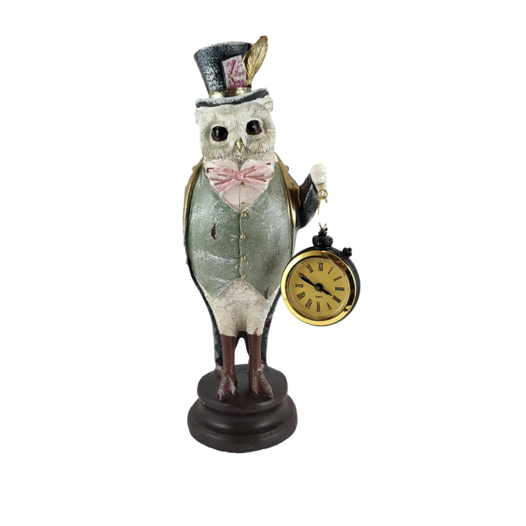 FIGURKA PIERROT - SOWA Z ZEGARKIEM