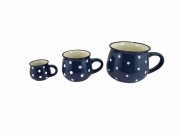 KUBEK CERAMICZNY GRANATOWY W KROPKI 770ML